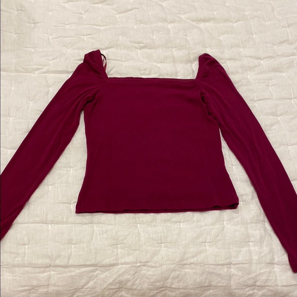 Banana Republic Ribbed Square-Neck Cropped Top